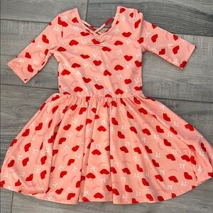 Dot dot smile ballerina Charming Pink and Red Kids Dress